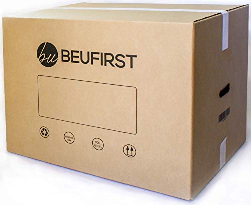 Beufirst Pack de 10 Cajas de Cartón con Asas 600x450x450mm, Cajas para Mudanza, Envíos, Almacenaje y Transporte