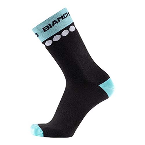 BIANCHI MILANO - Calcetines de invierno Spiana, color 4330 (negro/celeste), talla S/M (36/40).