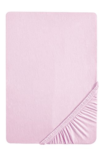 Biberna 77144/555/046, Sábana bajera ajustable elástica, Rosa (lila), 90 x 190 cm - 100 x 200 cm