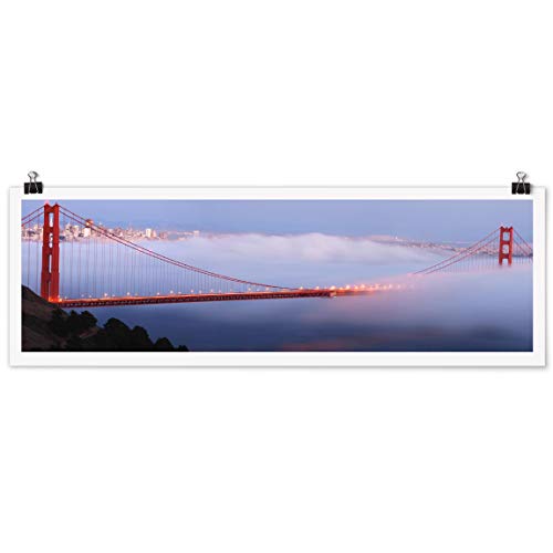 Bilderwelten Poster San Francisco's Golden Gate Bridge - Panorama, Brillante 20 x 60cm