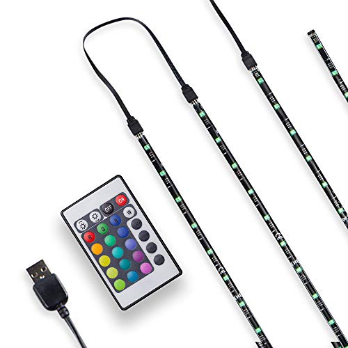 B.K.Licht 2m TV Tira LED USB con cubierta de silicona I RGB Flexibles Multicolor I Kit Completo con mando a distancia I Iluminacion para TV