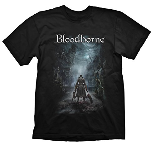 BLOODBORNE Night Street Camiseta, Negro, Large para Hombre
