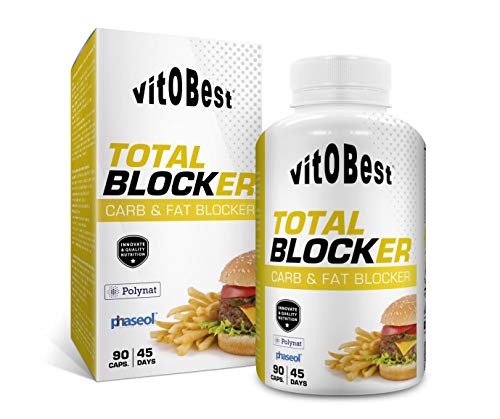 Bloqueador de Grasas y Carbohidratos TOTAL BLOCKER 90 Caps. - Producto de Calidad Optima y Quemagrasas Potente para Adelgazar - Vitobest Bloqueador de Grasas y Carbohidratos TOTAL BLOCKER 90 Caps. - Producto de Calidad Optima y Quemagrasas Potente para Adelgazar - Vitobest
