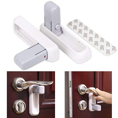 Bloqueo de Manivela de puerta, Juego de 2+2, Cerradura de seguridad para bebés y niños, Bloqueo de seguridad anti-apertura a prueba de niños, con 2 adhesivos reutilizables 3M, Bloqueo de la Palanca Bloqueo de Manivela de puerta, Juego de 2+2, Cerradura de seguridad para bebés y niños, Bloqueo de seguridad anti-apertura a prueba de niños, con 2 adhesivos reutilizables 3M, Bloqueo de la Palanca