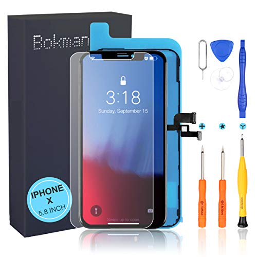 bokman LCD Pantalla para iPhone X, Táctil LCD Reemplazo con Herramientas de Reparación(Negro) bokman LCD Pantalla para iPhone X, Táctil LCD Reemplazo con Herramientas de Reparación(Negro)
