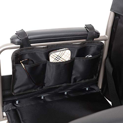 Bolsa De Almacenamiento para Silla De Ruedas, Bolsa De Transporte para Accesorios De Silla De Ruedas, Silla de Movilidad Lateral, Ayuda para Personas Mayores, Fácil de Instalar y Resistente al Agua