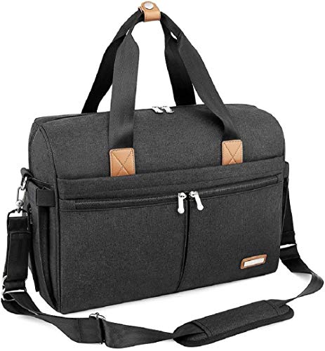 Bolsa de Pañalera, RUVALINO Gran olso de Viaje para el Carrito del Bebé, Cambiador de Bebé Convertible con Bolsillos Independientes para Niños y Niñas - Gris oscuro