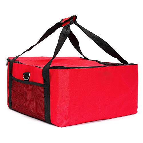 Bolsa para llevar pizzas, de 40,6 cm, extra grande, bolsa con aislamiento para entrega de comida a domicilio Tamaño libre rosso