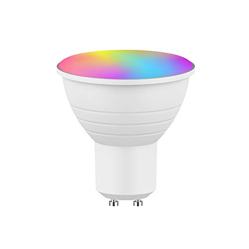 Bombilla Led Wifi Inteligente GU10 Bluya, Regulable, Lámpara Multicolor, Bombilla Compatible con Alexa, Google Home Assistant, 5W 350 Lm, Equivalente a 32 W,16 Millones de Colores. (1 ud.)