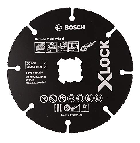 Bosch Professional Expert - Disco de corte (para madera y plásticos, X-LOCK, Ø125 mm, diámetro del orificio: 22,23 mm, grosor:1 mm)