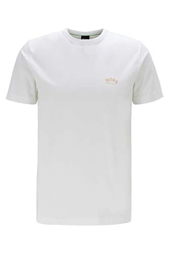 Boss Tee Curved, Camiseta Hombre, Blanco (Open White 112), X-Small