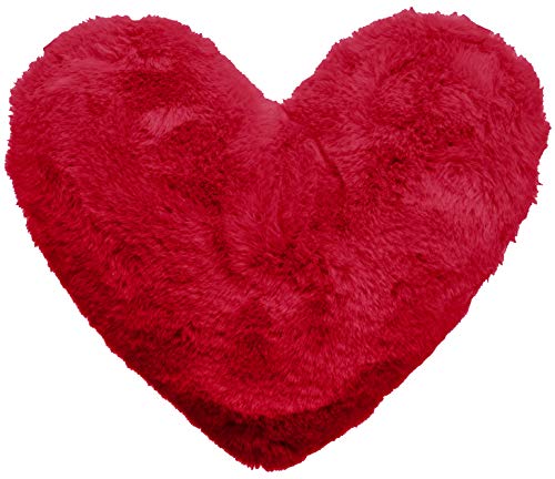 Brandsseller Cojín de peluche con forma de corazón, aprox. 40 x 30 cm, aprox. 40 x 30 cm, color rojo
