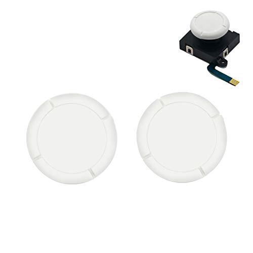 BRHE Juego de 2 tapas de repuesto para Nintendo Switch Original 3D Analógico y Nintendo Switch Lite Joy Con Joystick de silicona de goma (blanco)