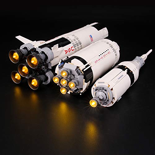 BRIKSMAX Kit de Iluminación Led para Lego Ideas NASA Apolo Saturno V, Compatible con Ladrillos de Construcción Lego Modelo 21309, Juego de Legos no Incluido