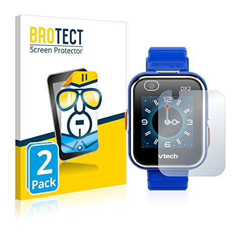 BROTECT Protector Pantalla Compatible con Vtech Kidizoom Smart Watch DX2 Protector Transparente (2 Unidades) Anti-Huellas
