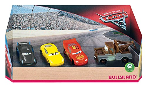 Bullyland 12167 – Juego de Figuras de Disney Pixar Cars 3 en Caja de Regalo, Figuras pintadas a Mano, sin PVC, Regalo Ideal para niños y niñas para Jugar de fantasía
