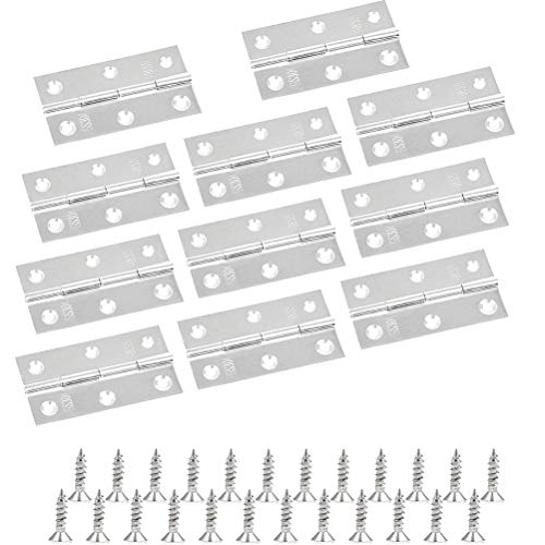 BUYGOO 10 bisagras plegables de acero inoxidable de 6.6 cm para muebles de casa, bisagras de armario con 60 tornillos diy bisagras pequeñas manualidades BUYGOO 10 bisagras plegables de acero inoxidable de 6.6 cm para muebles de casa, bisagras de armario con 60 tornillos diy bisagras pequeñas manualidades
