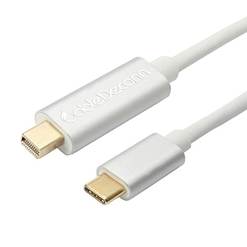 CABLEDECONN USB C To Mini Displayport Cable, USB-C Type c to Mini DisplayPort/Mini DP 4K 60Hz Resolution Active Cable Adapter 6FT with Aluminium Case for Apple New Macbook Pro 2017 Samsung Galaxy S8
