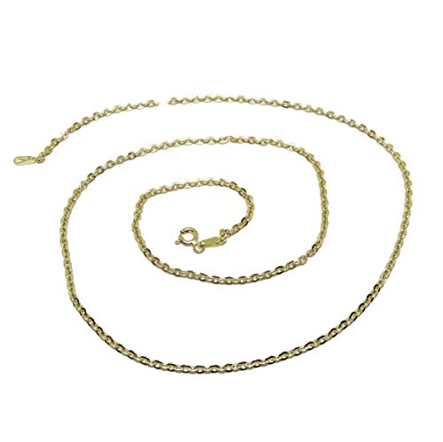 Cadena de Oro Amarillo para Mujer de 18k Modelo Forzada picada de 50cm de Larga y 2mm de Ancha. Cierre reasa.2.40gr de Oro 18k Cadena de Oro Amarillo para Mujer de 18k Modelo Forzada picada de 50cm de Larga y 2mm de Ancha. Cierre reasa.2.40gr de Oro 18k