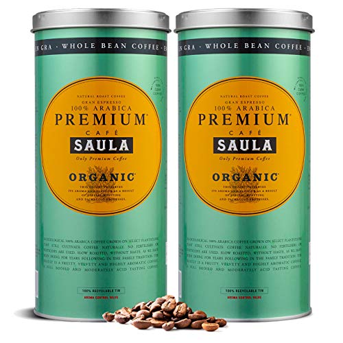 Café Saula grano Premium Ecológico 100% arábica - Pack 2 botes de 500 gr Café Saula grano Premium Ecológico 100% arábica - Pack 2 botes de 500 gr