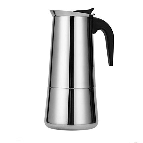 Cafetera de café espresso de 12 tazas, percolador de acero inoxidable para cafetera italiana apta para inducción (cilindro recto, 12 tazas de 600 ml)