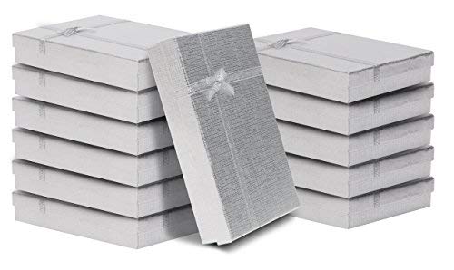 Caja de Regalo (12 Pack) - 16x11.7X 2.5cm Cajas de Presentación con Inserto Almohadillas de Esponja para Anillos y Colgantes