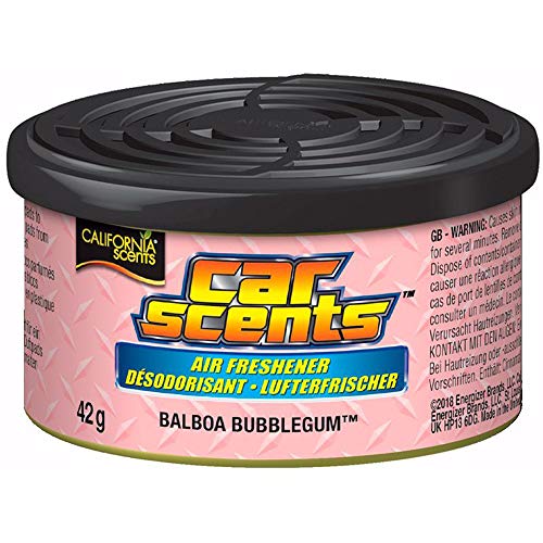 California Car Scents - Ambientador de Coche con Fragancia, Olor y Esencias a Balboa Bubble Gum, Olor Duradero a Chicle (Ambientador en Lata 42 gramos)