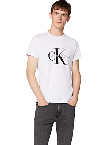 Calvin Klein Iconic Monogram SS Slim tee Camiseta, Blanco (Bright White Yaf), Medium para Hombre Calvin Klein Iconic Monogram SS Slim tee Camiseta, Blanco (Bright White Yaf), Medium para Hombre