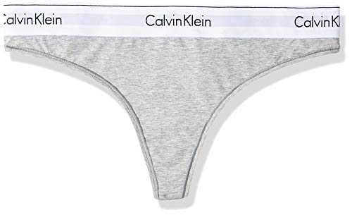 Calvin Klein Modern Cotton-Thong Tanga, Grau (Grey Heather 020), Large para Mujer Calvin Klein Modern Cotton-Thong Tanga, Grau (Grey Heather 020), Large para Mujer
