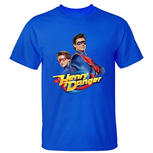 Camiseta de Moda para Hombre Algod¨®n Gen¨¦Rico Henry Danger Poster Camiseta Azul L