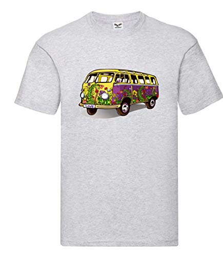Camiseta unisex para niños y niñas con dibujos animados de coche, autobús, vacaciones gris 128