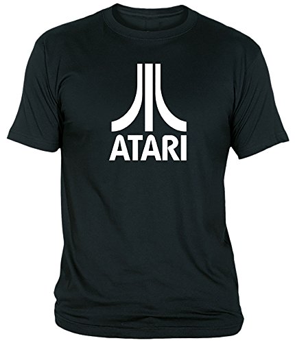 Camisetas EGB Camiseta Atari Adulto/niño ochenteras 80´s Retro (12-14 años, Negro)