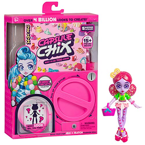 Capsule Chix Build Your Own Surprise Fashion Doll - Muñeca con diseño de círculos, Multicolor