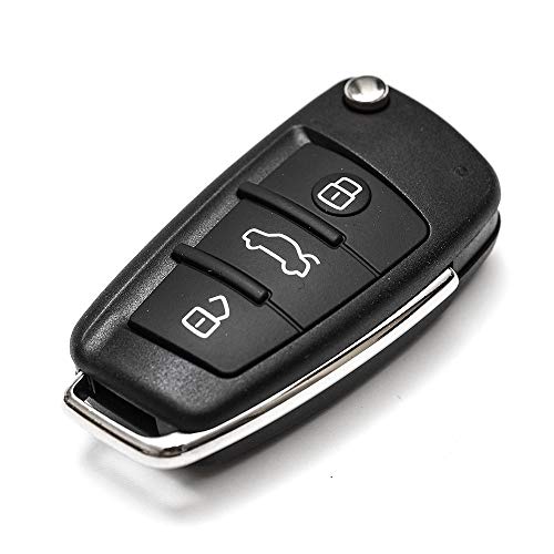 Carcasa de repuesto para mando a distancia de coche con 3 botones, compatible con Audi A1 – A3 – A4 – A6 – A8 – Q3 – Q5 – Q7 – R8 – A6L – TT – SL – S3 – RS3