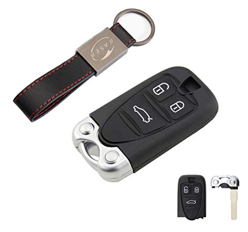 Carcasa Funda Llave Remoto Mando para Alfa Romeo 159 Brera 156 Spider Keyless con Llavero de Cuero KASER