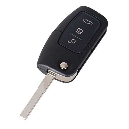 Carcasa llave para Ford Fiesta Focus Mondeo Smax Cmax Kuga | 3 botones | Mando a distancia Carcasa llave para Ford Fiesta Focus Mondeo Smax Cmax Kuga | 3 botones | Mando a distancia