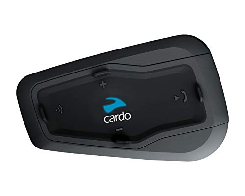 CARDO FRC2P101 freecom 2 plus-sistema de comunicación bluetooth bidireccional para motocicleta con audio hd to rider (paquete doble), negro, Set de 2