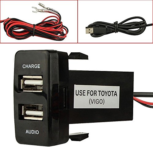 Cargador dual del coche del USB del puerto con la carga audio del zócalo USB para las cámaras digitales/los dispositivos móviles para Toyota