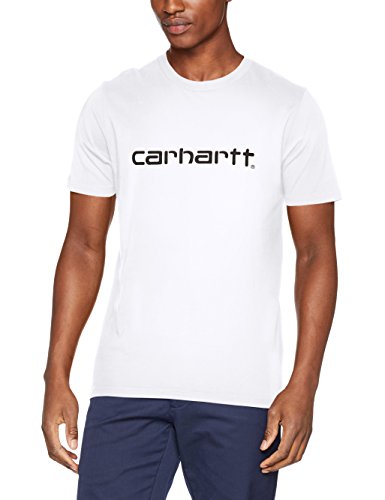 Carhartt S/s Script T-Shirt Camiseta de Tirantes, Blanco (White/Black 02.90), X-Large para Hombre