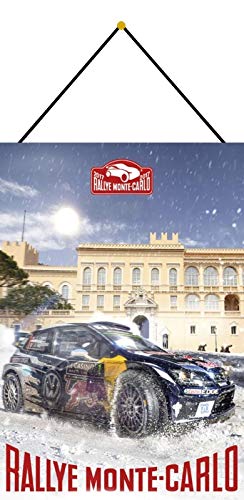 Cartel de chapa con cordón, 30 x 20 cm, Rally Monte Carlo 2017 ! - Blechemma