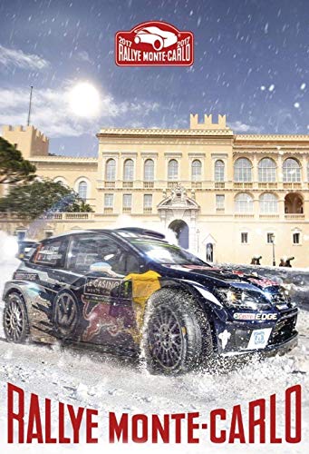 Cartel de chapa NWFS Rallye Monte Carlo 2017, cartel de metal, chapa, abombado, lacado, 20 x 30 cm