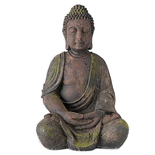 CasaJame Budha sentado (altura de 52 cm, resina sintética), color marrón y verde