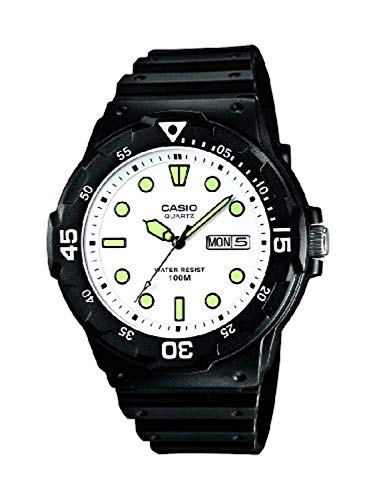 Casio Collection MRW-200H-7EVEF, Reloj con Pantalla de Neón, Hombre, Blanco y Verde