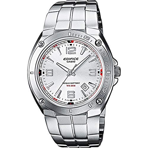 Casio EDIFICE Reloj en caja sólida, 10 BAR, Blanco, para Hombre, con Correa de Acero inoxidable, EF-126D-7AVEF Casio EDIFICE Reloj en caja sólida, 10 BAR, Blanco, para Hombre, con Correa de Acero inoxidable, EF-126D-7AVEF