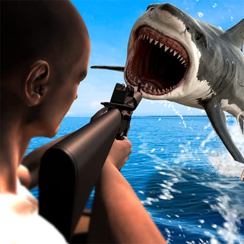 Caza submarino tiburón enojado