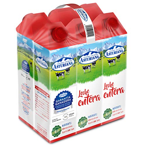 Central Lechera Asturiana - Leche Entera Brik 6L (Pack 6 x 1L)