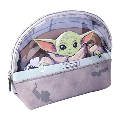 CERDÁ LIFE'S LITTLE MOMENTS Bolsa de Aseo Baby Yoda con Forro Interior-Licencia Oficial Star Wars, Multicolor, Estandar