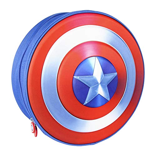 CERDÁ LIFE'S LITTLE MOMENTS - Mochila Infantil Capitan America de The Avengers en 3D - Licencia Oficial Marvel Studios, Azul, 310X310X100mm