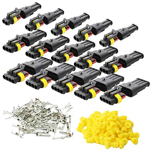 CESFONJER 15 Pcs Electrico Impermeable Conector, Conectores Sellado Impermeable Sellado Impermeable 2, 3, 4 Canales Pin para Coche Motos