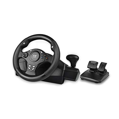 Cestbon 7 en 1 270 ° Consolas de Juego del Volante para PS4 / PS3 / PC/Xbox One/Xbox 360 / conmutador/Android, Calma Negro Y Azul,Negro